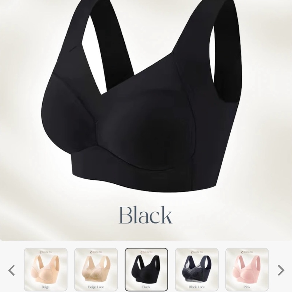 Bras-2 women’s comfort bras in black and nude size lg.